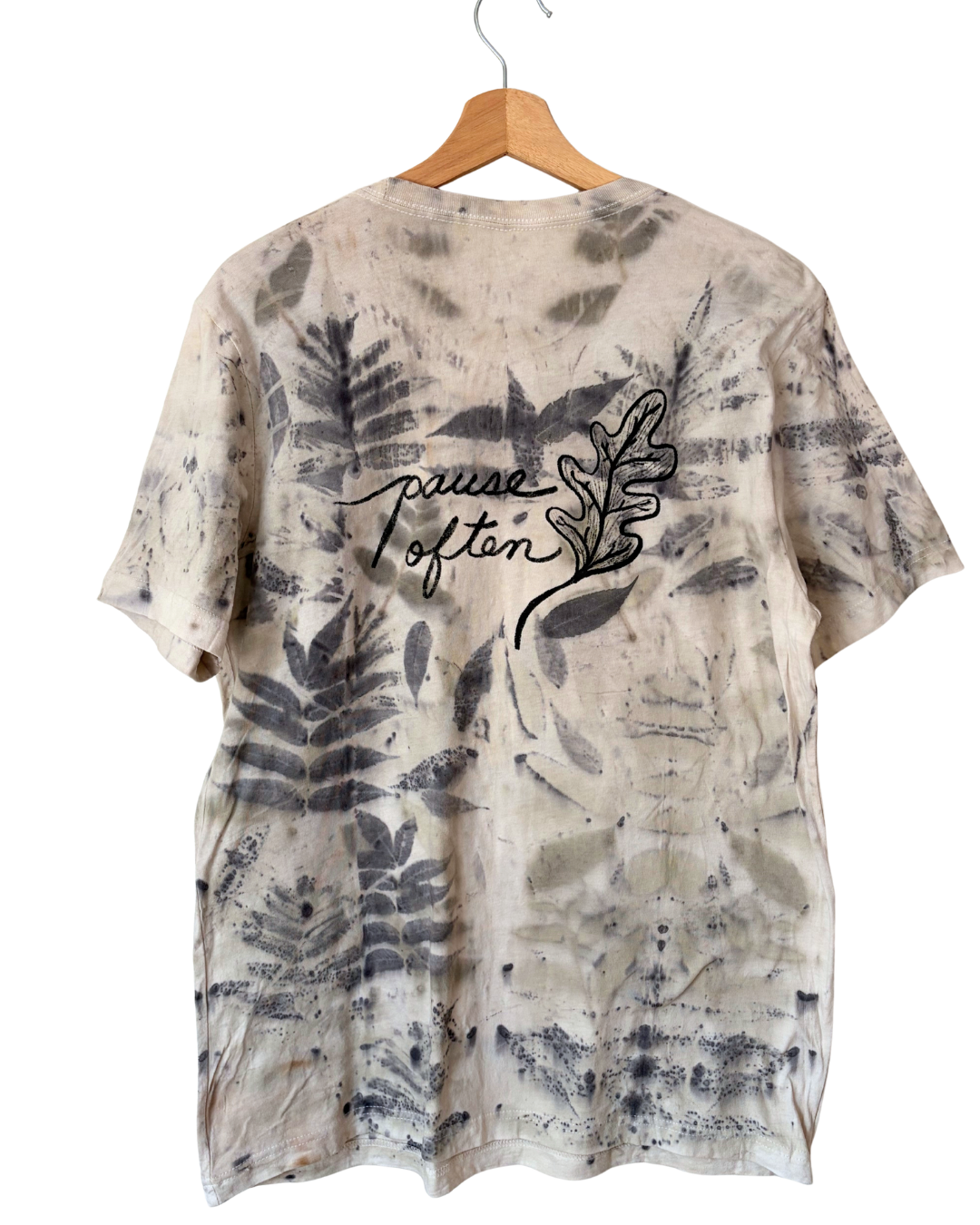 Go Slow Pause Often - Walnut + Sumac Leaf Dyed Tee