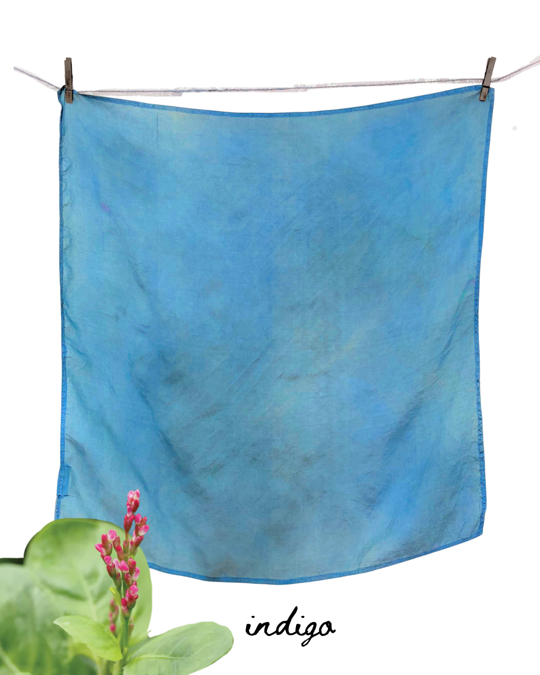 100% Mulberry Silk Plant Dyed Bandana - Indigo