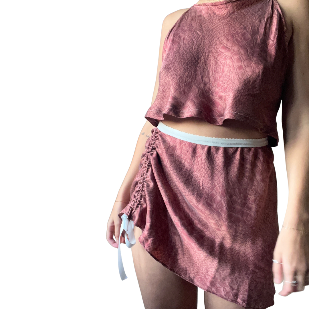 Upcycled Silk Two Piece Set - S/M