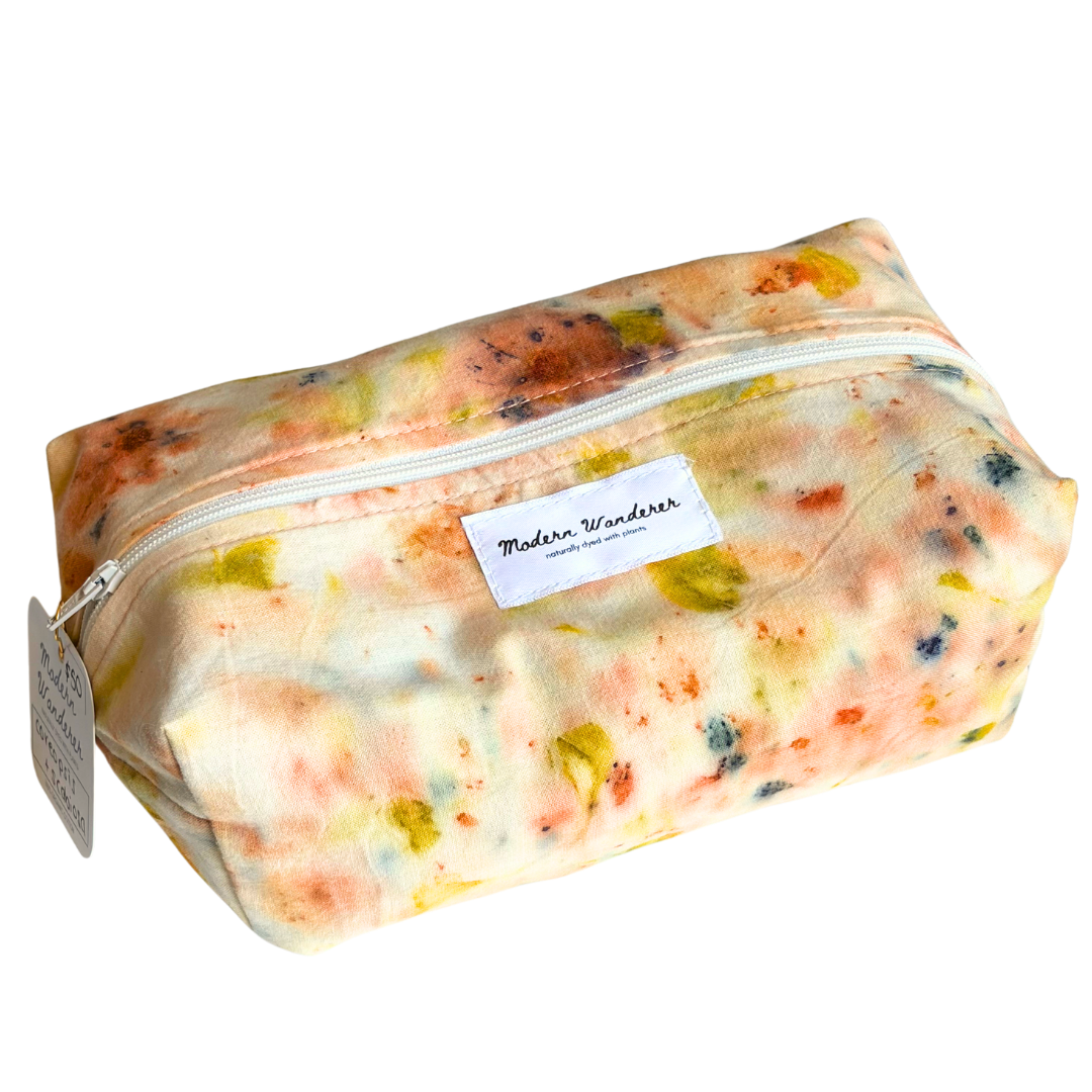 Flower Dyed Makeup Bag - Coreopsis + Scabiosa + Marigold