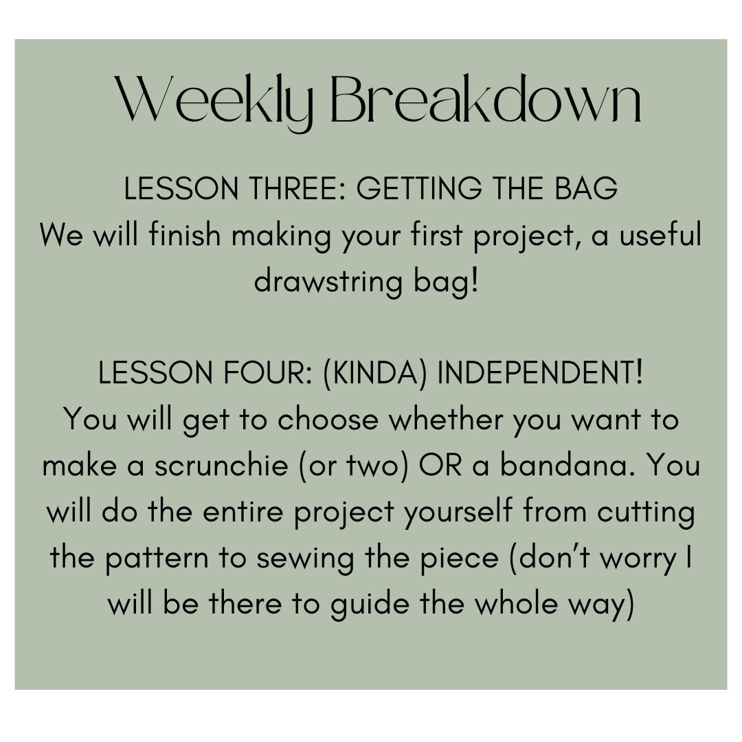 The Fundamentals Of Sewing: 4 Week Lessons (In Person) + PDF Beginner Sewing Manual