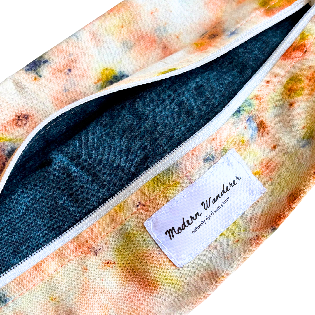 Flower Dyed Makeup Bag - Coreopsis + Scabiosa + Marigold