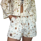 Fall Garden Flower Dyed Shorts - 100% Organic Cotton