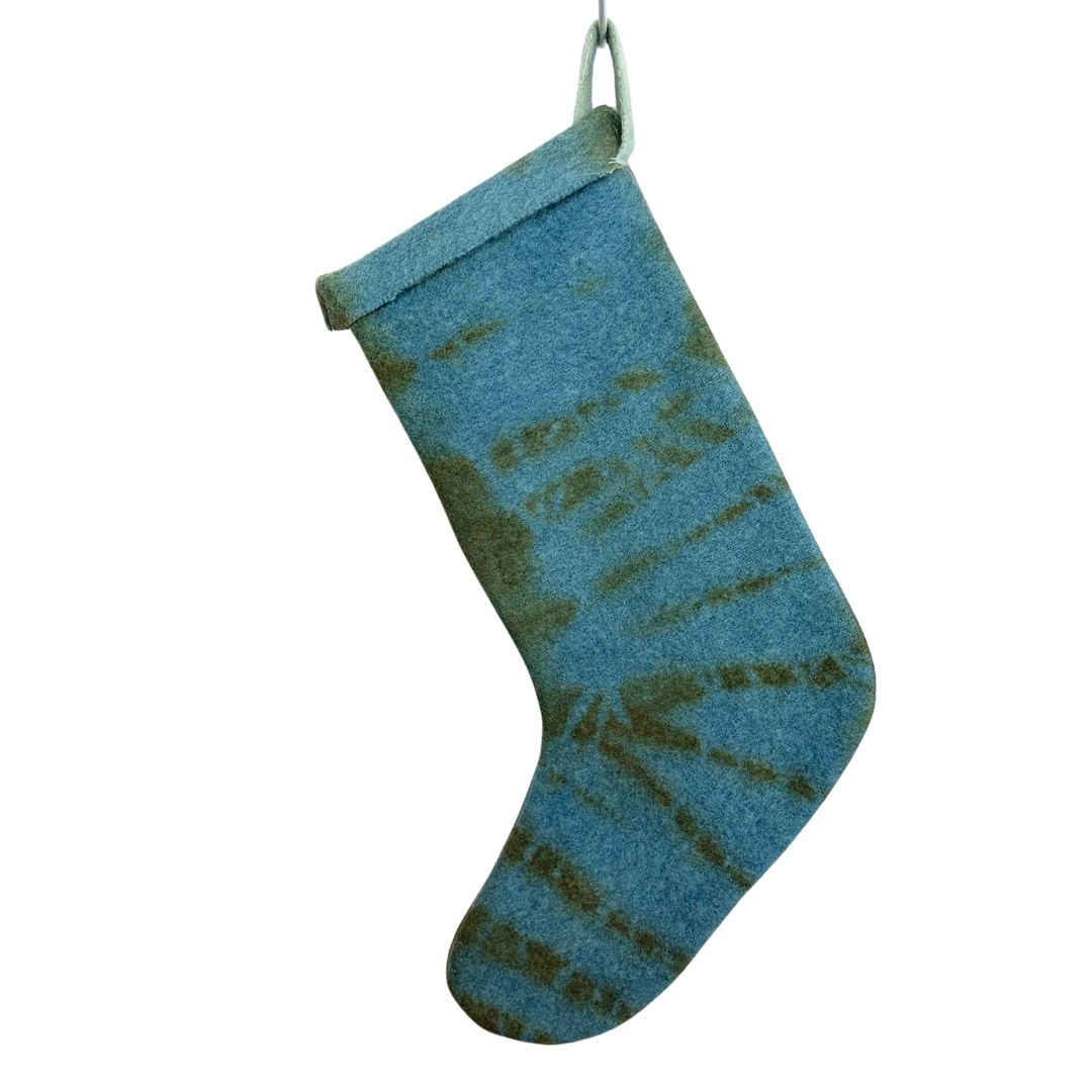 100% Wool Plant Dyed Stocking - Marigold/Indigo