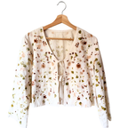 Garden Flower Dyed Tie Up Blouse - 100% Organic Cotton
