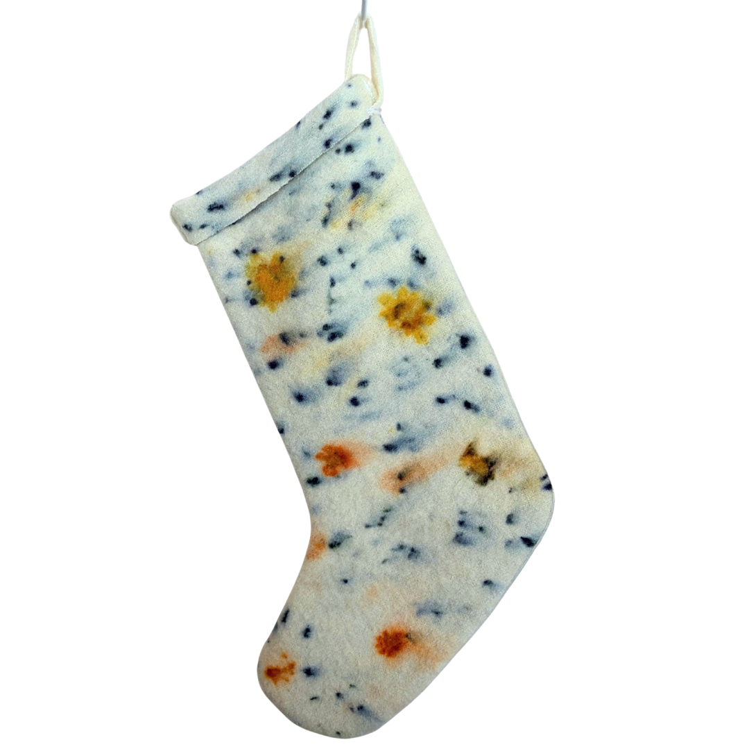 100% Wool Plant Dyed Stocking - Coreopsis/Scabiosa + Full Flower Prints