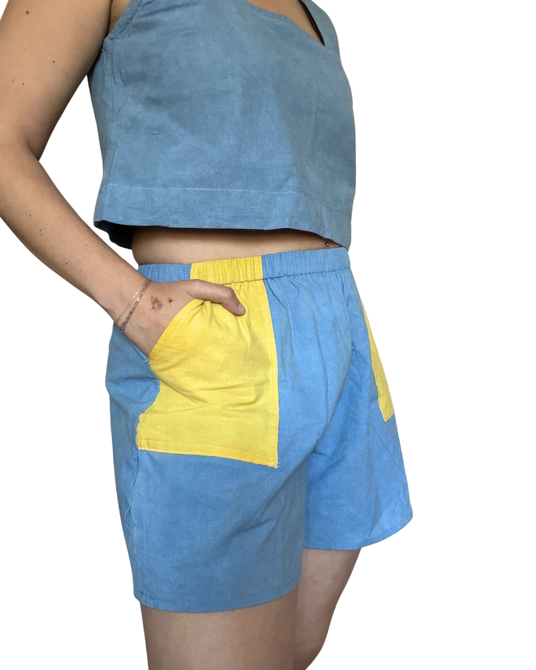 Marigold + Indigo Plant Dyed Shorts - 100% Organic Cotton