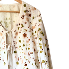 Garden Flower Dyed Tie Up Blouse - 100% Organic Cotton