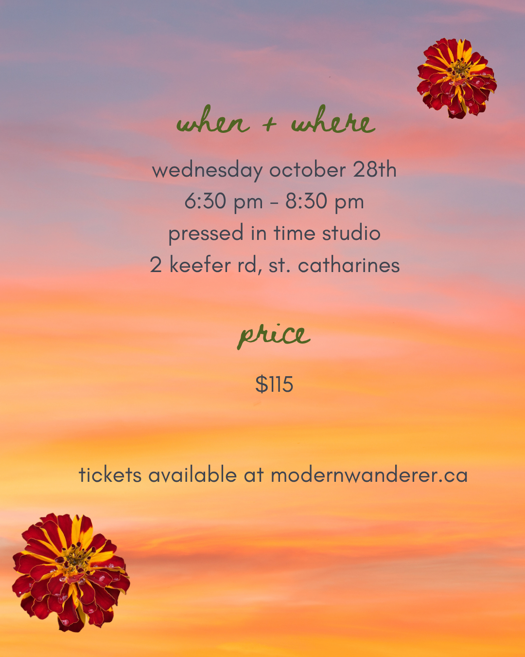 Flowers In The Fall Workshop