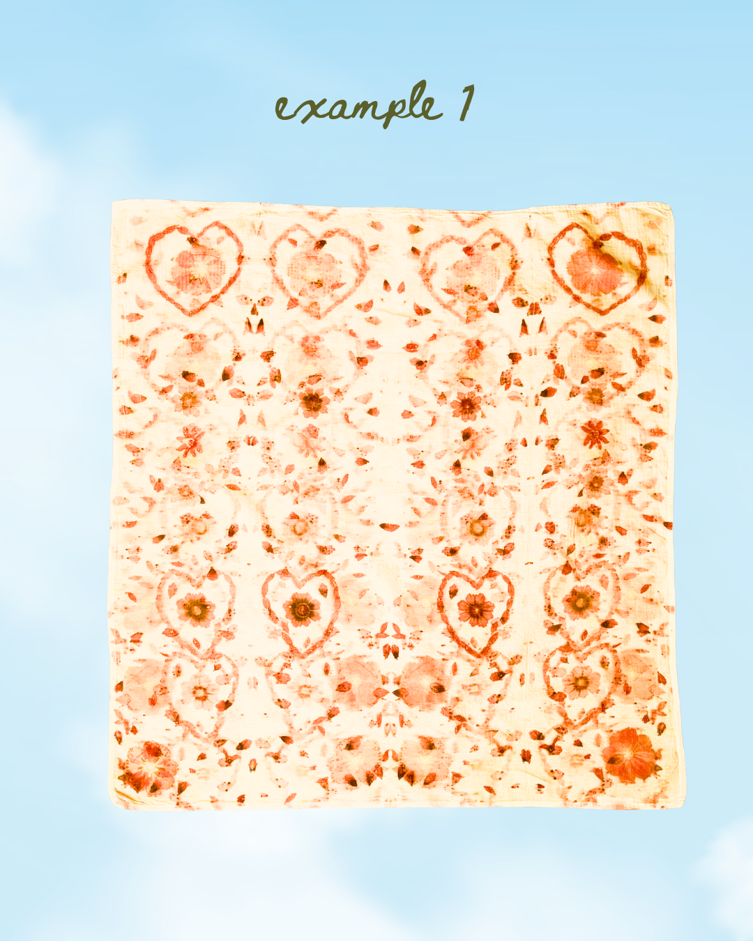 100% Organic Cotton Plant Dyed Bandana - Summer Garden Flowers