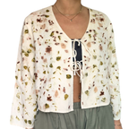 Garden Flower Dyed Tie Up Blouse - 100% Organic Cotton