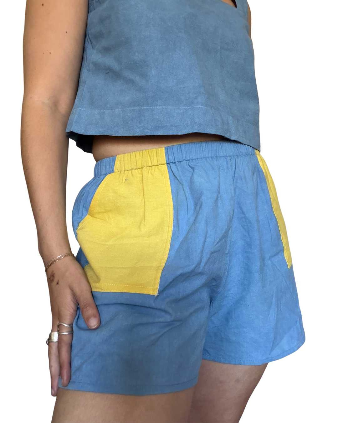 Marigold + Indigo Plant Dyed Shorts - 100% Organic Cotton