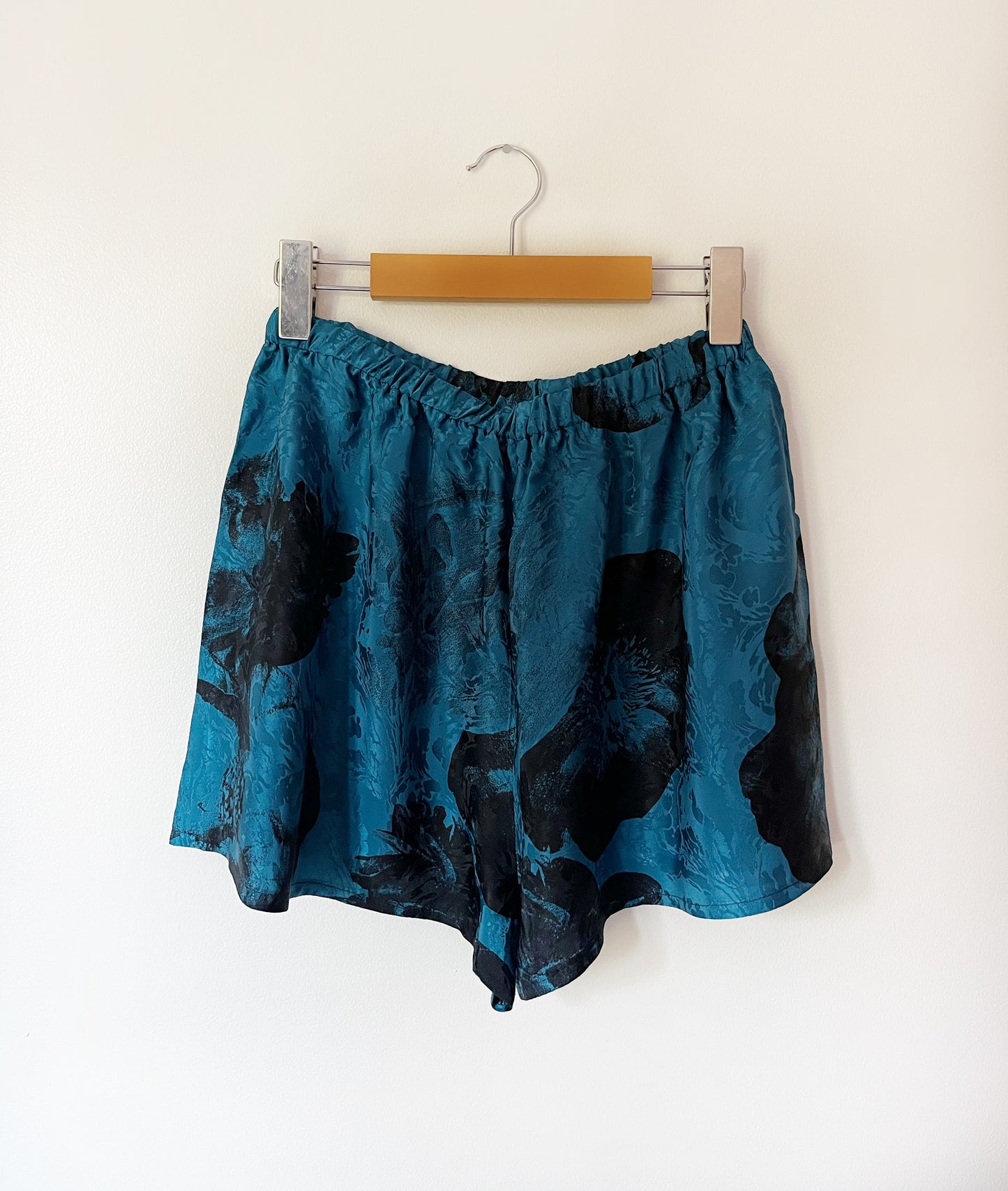 Upcycled 100% Silk Boxers - Blue Floral- Multiple Sizes