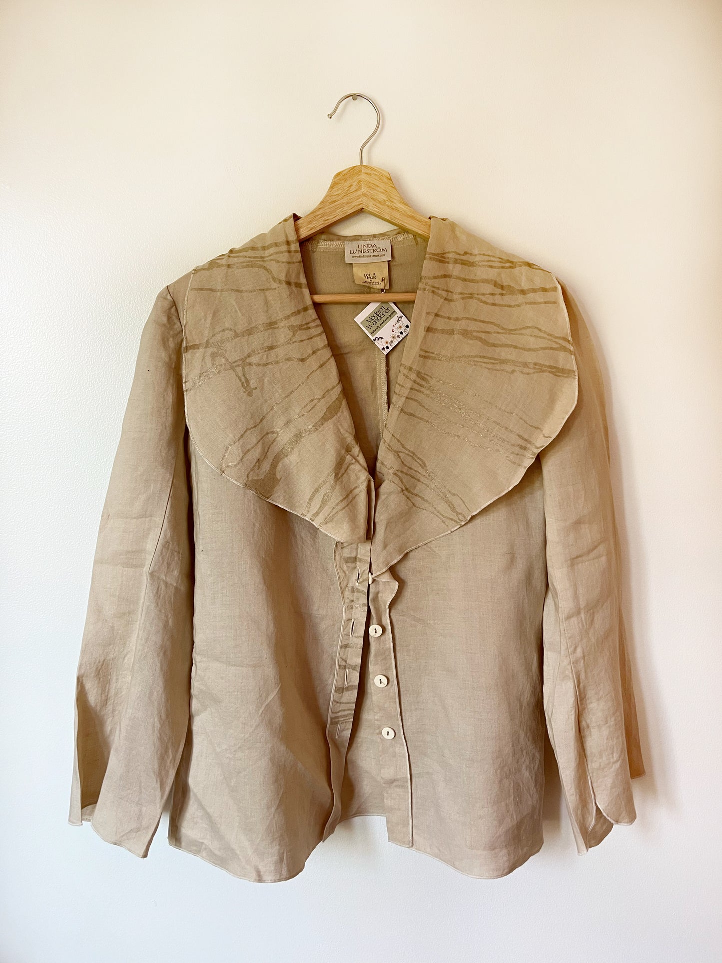 100% Linen Plant Dyed Button Up - Black Walnut - S/M