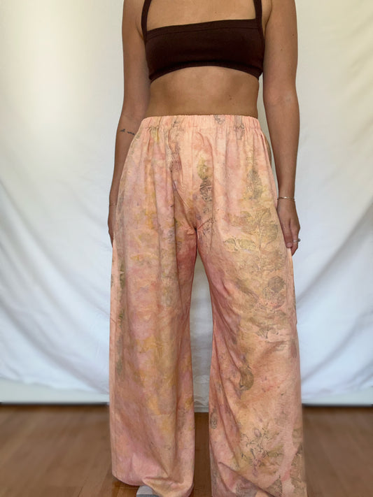 100% Cotton Plant Dyed Lounge Pant - Madder/Black Walnut - M/L