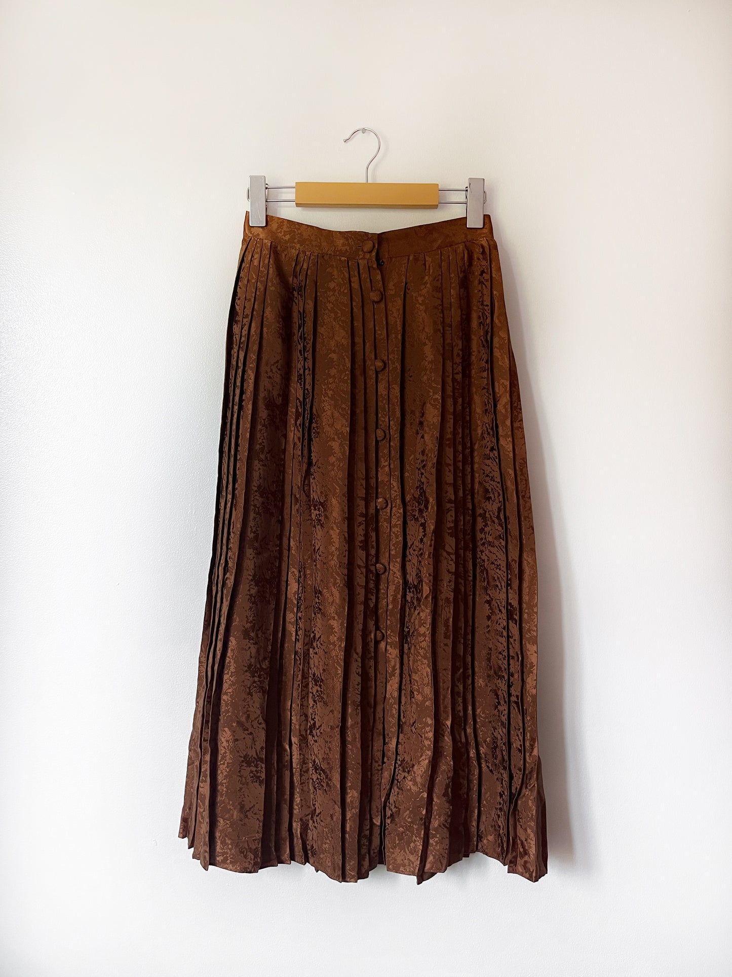 Vintage Silk Pleated Skirt- XS