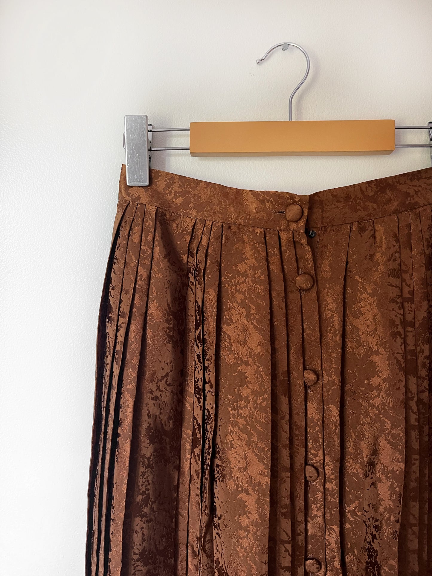 Vintage Silk Pleated Skirt- XS