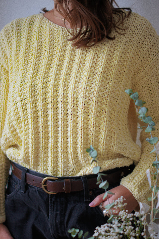 Marigold Dyed Cotton Sweater- S/M