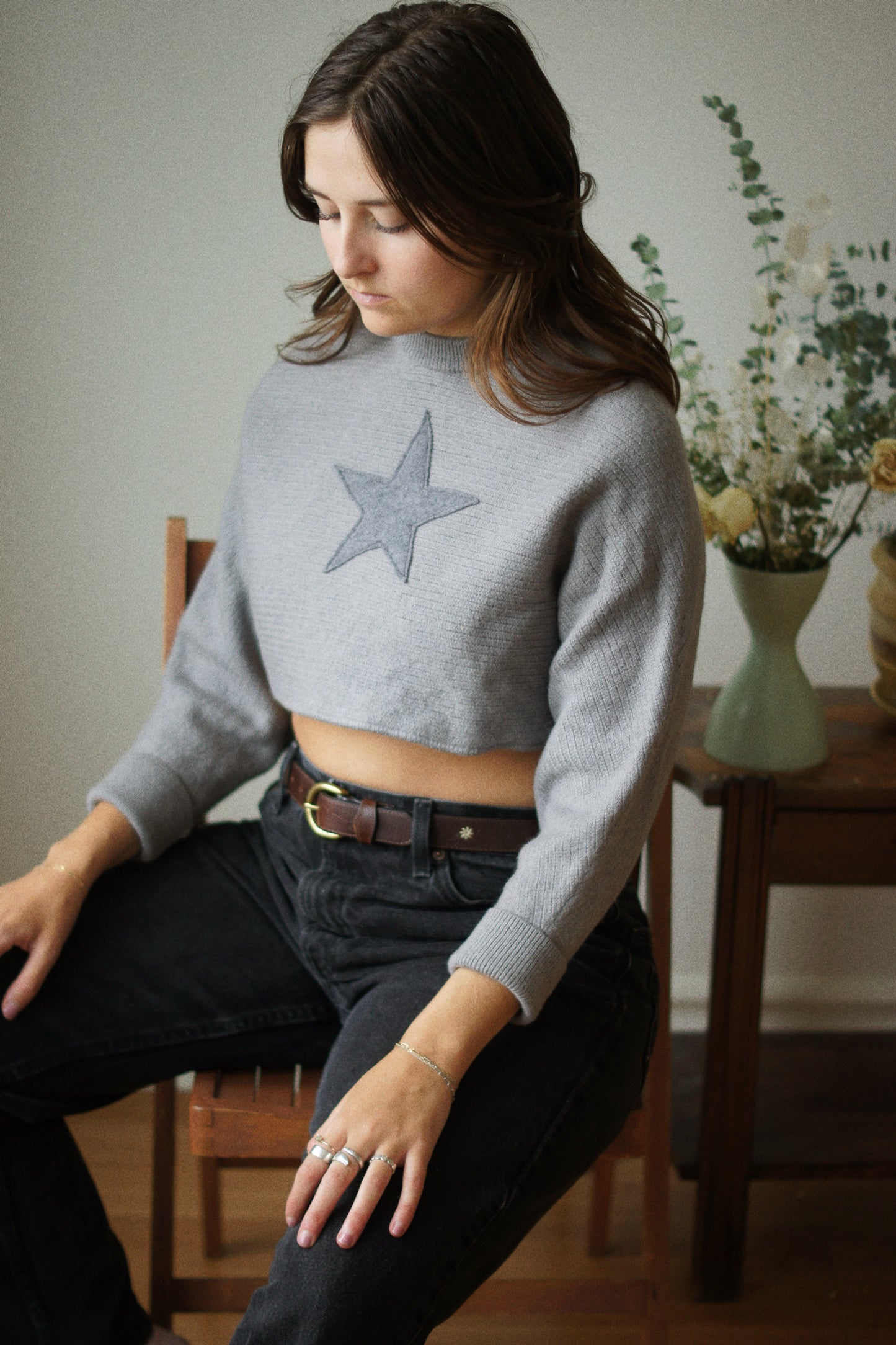 Black Walnut + Iron Dyed Patchwork Wool Sweater - XXS