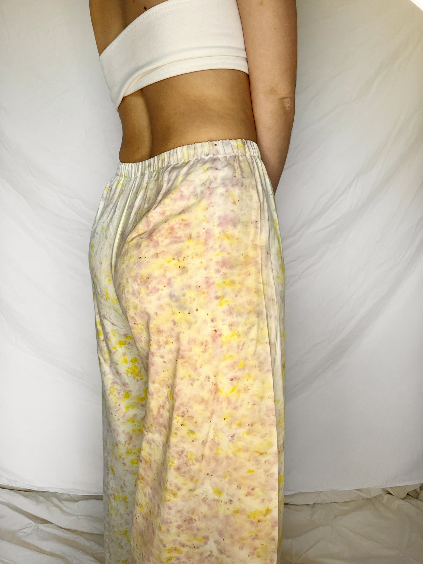 100% Cotton Plant Dyed Lounge Pants - Sumac/Marigold - XS/S