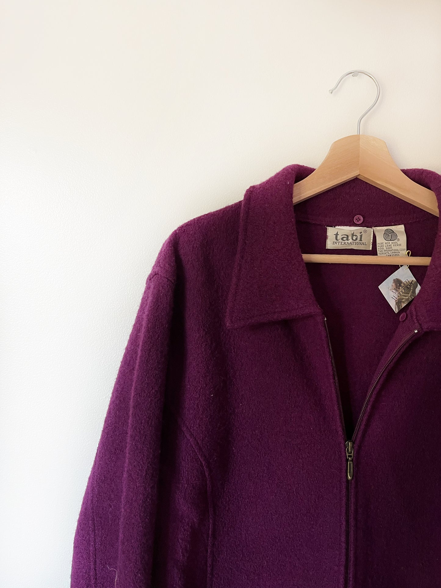 Vintage Plum 100% Wool Coat - L