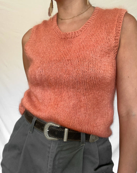 Mohair/Silk Plant Dyed Vest - Madder Root - S