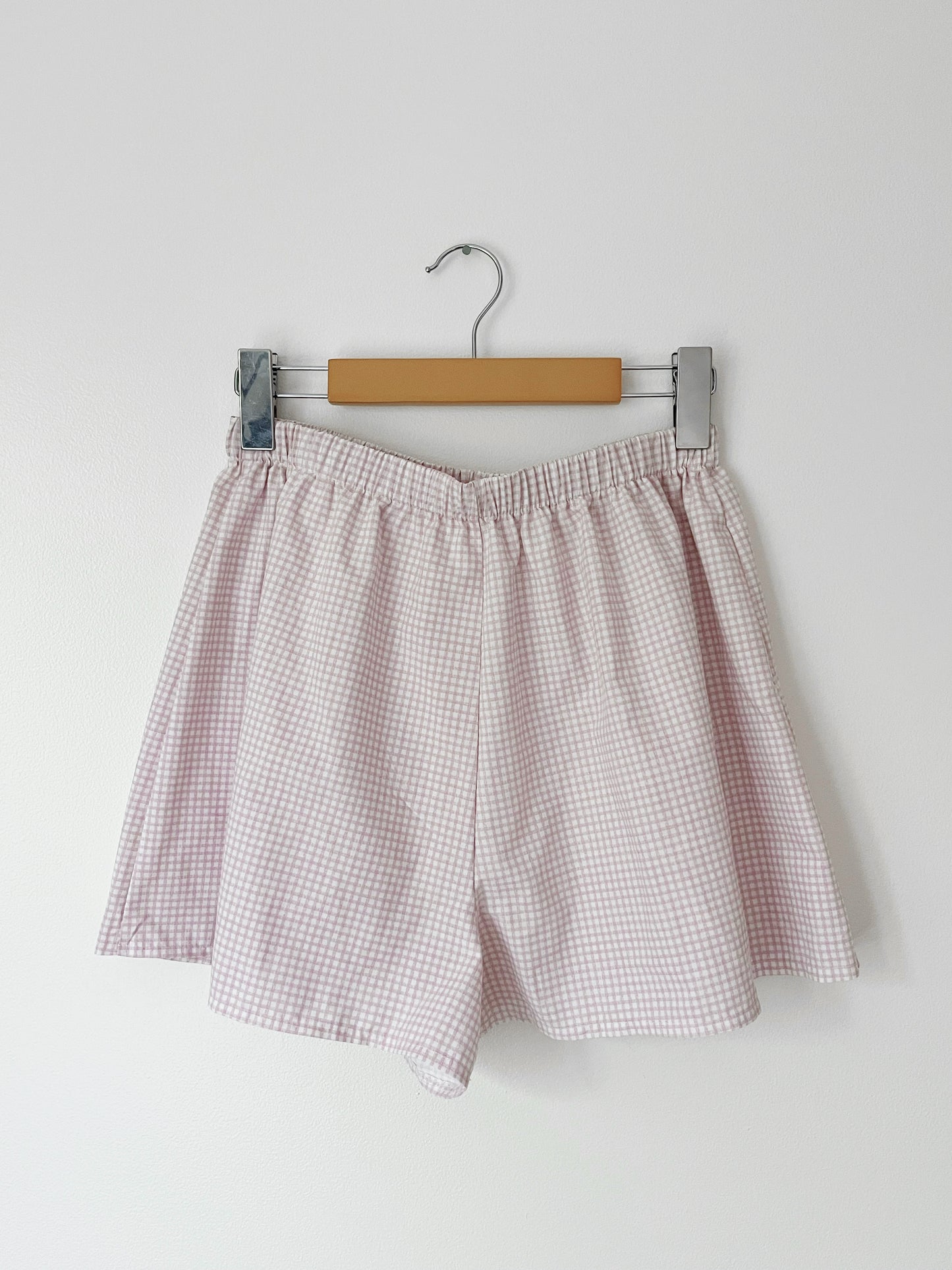 Upcycled Boxer Shorts- Pink/White Plaid (Multiple Sizes)