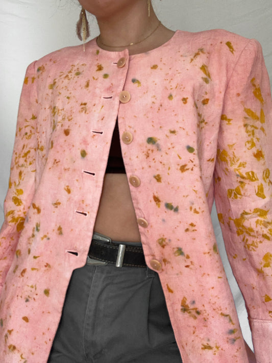 100% Linen Plant Dyed Blazer - Madder Root/Coreopsis/Marigold - M