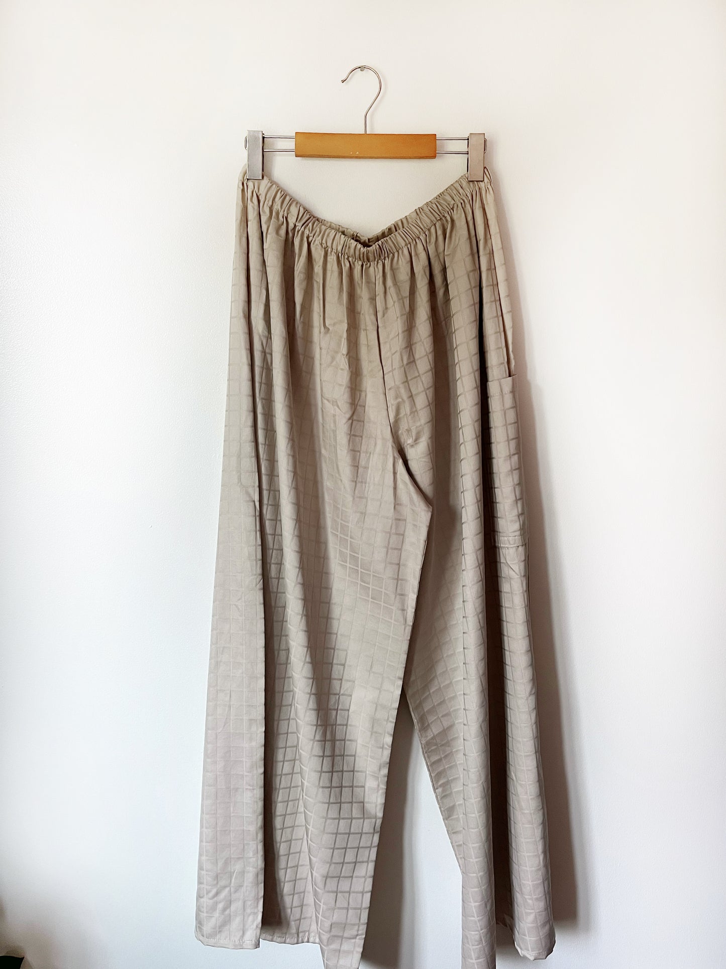 Upcycled Beige Cotton Lounge Pants - XL/XXL