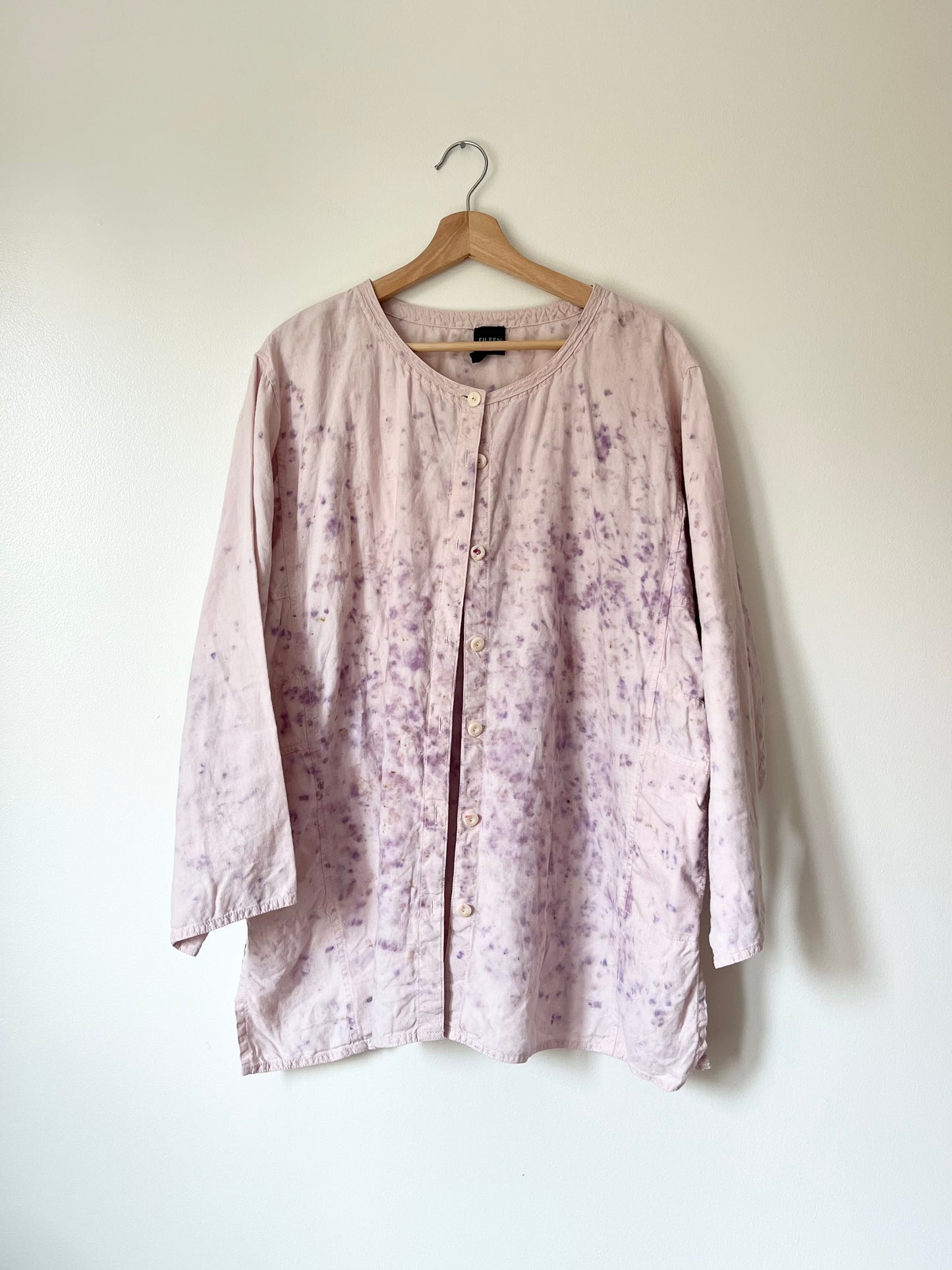 100% Organic Linen Plant Dyed Button Up - Sumac - XXL