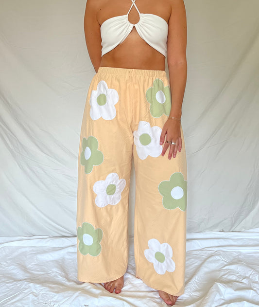 Upcycled Patchwork Flower Lounge Pants - Multiple Sizes