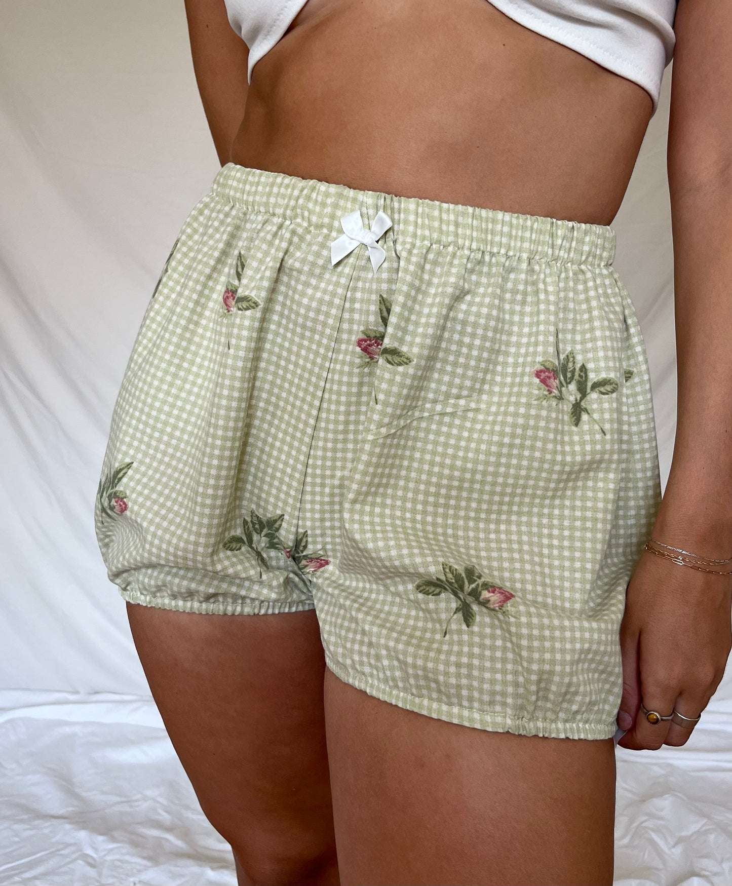 Upcycled Green/White Plaid Bloomers - Multiple Sizes