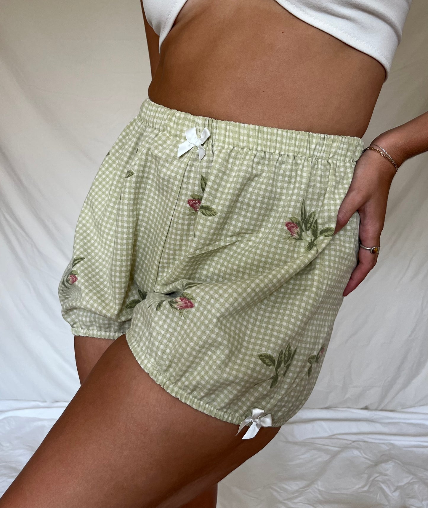 Upcycled Green/White Plaid Bloomers - Multiple Sizes