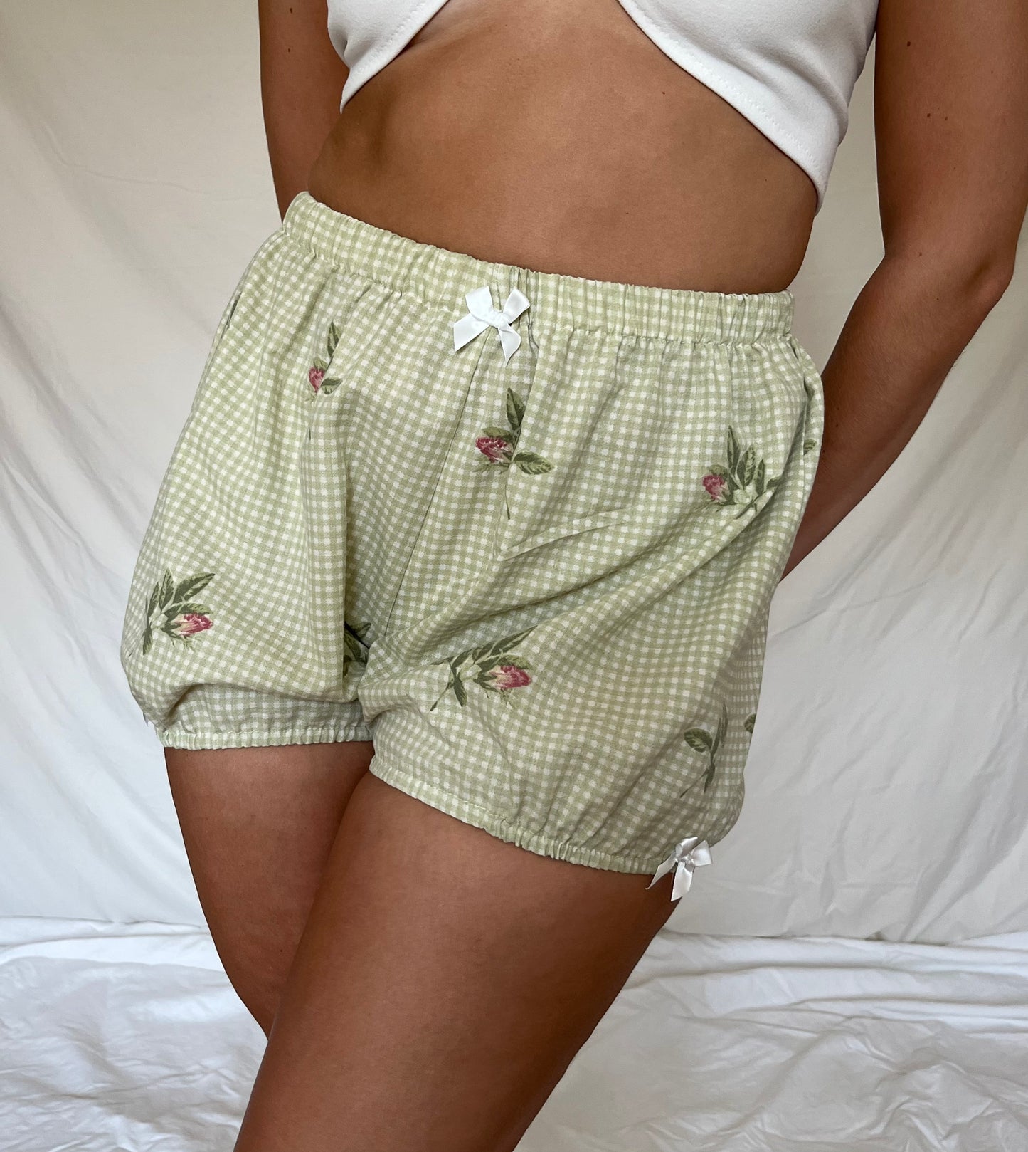 Upcycled Green/White Plaid Bloomers - Multiple Sizes