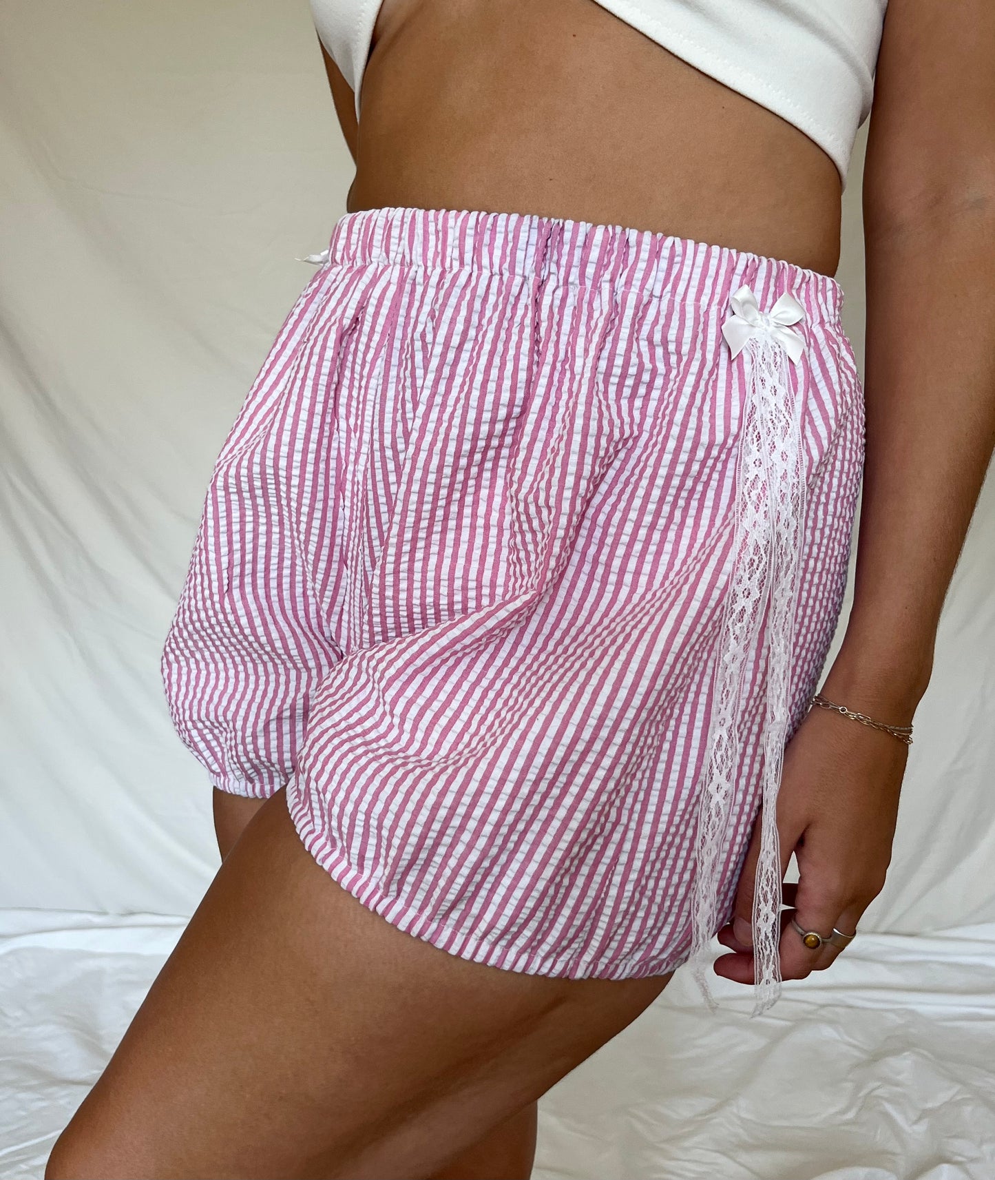 Upcycled Pink/White Striped Bloomers - Multiple Sizes