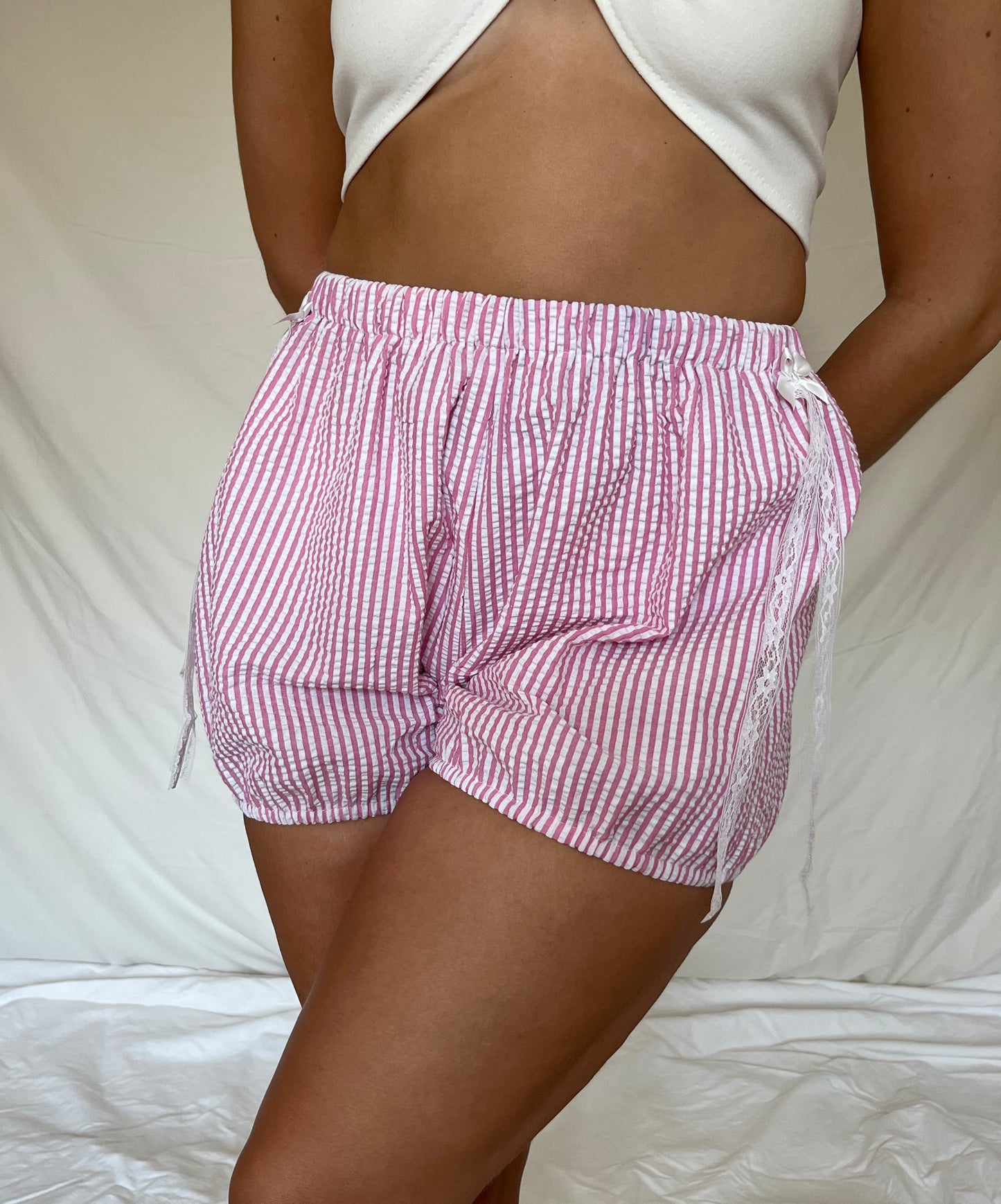 Upcycled Pink/White Striped Bloomers - Multiple Sizes