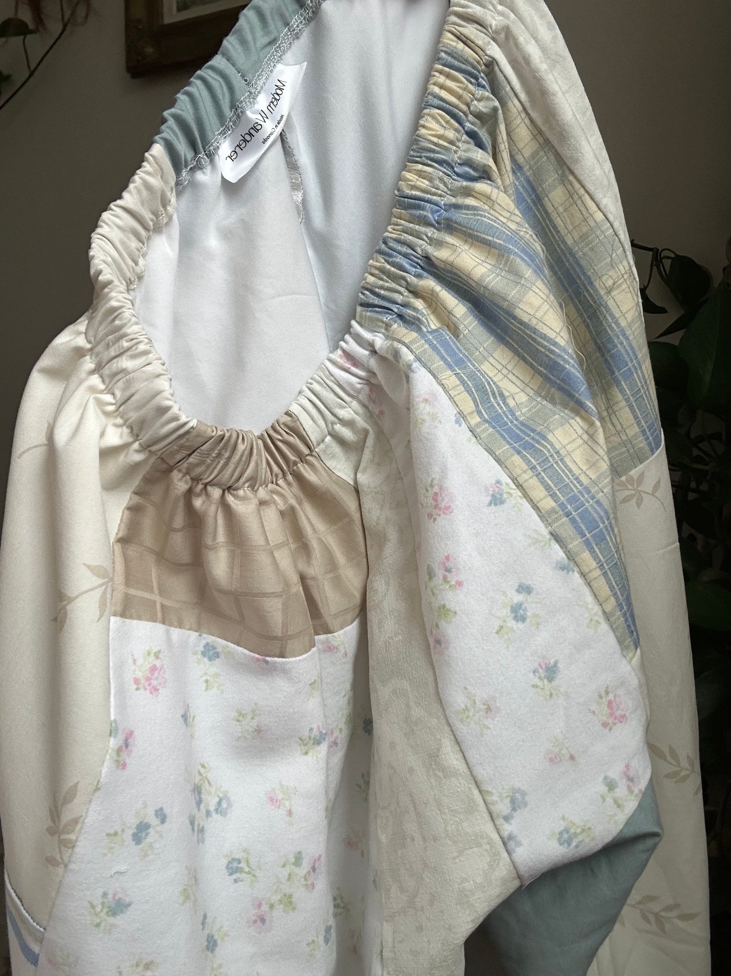 Upcycled Patchwork Blue/White Quilt Pants (3) - M/L