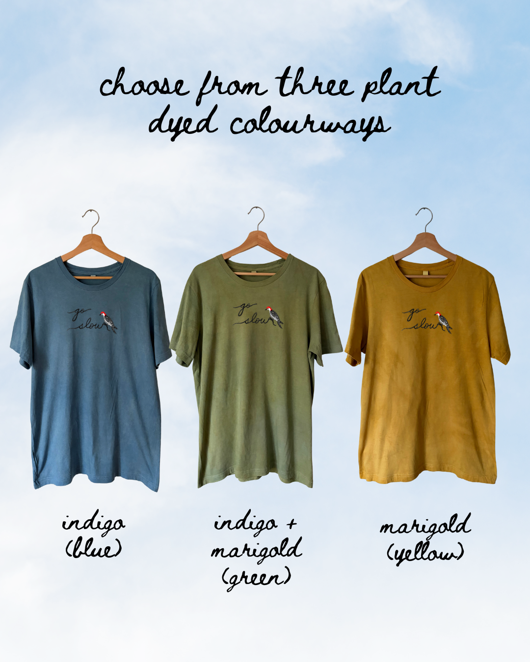 Go Slow Pause Often Plant Dyed Tee - Preorder